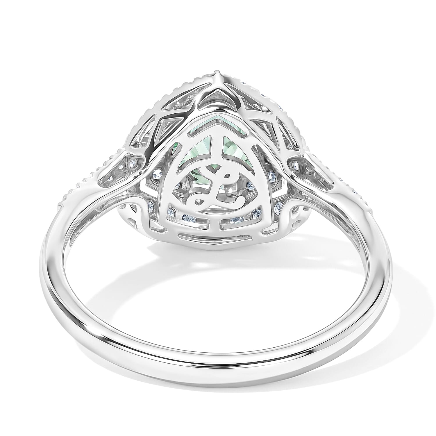 Certified and Appraised Luxoro AAA Paraiba Tourmaline and Diamond I2 1.00 ctw Ring in 10K White Gold (Size 7.0)