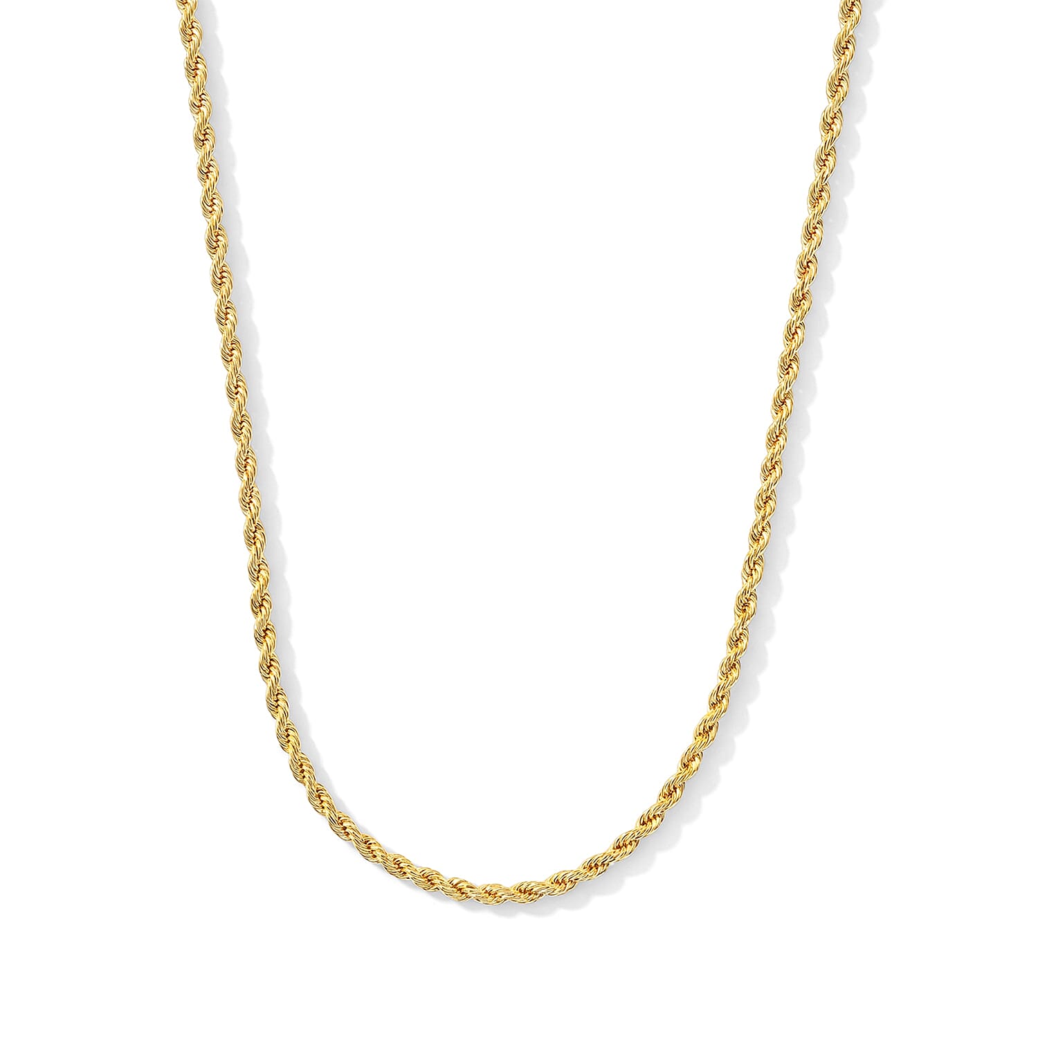 3mm Hollow Rope Necklace in 10K Yellow Gold 26 Inches 6.65 Grams