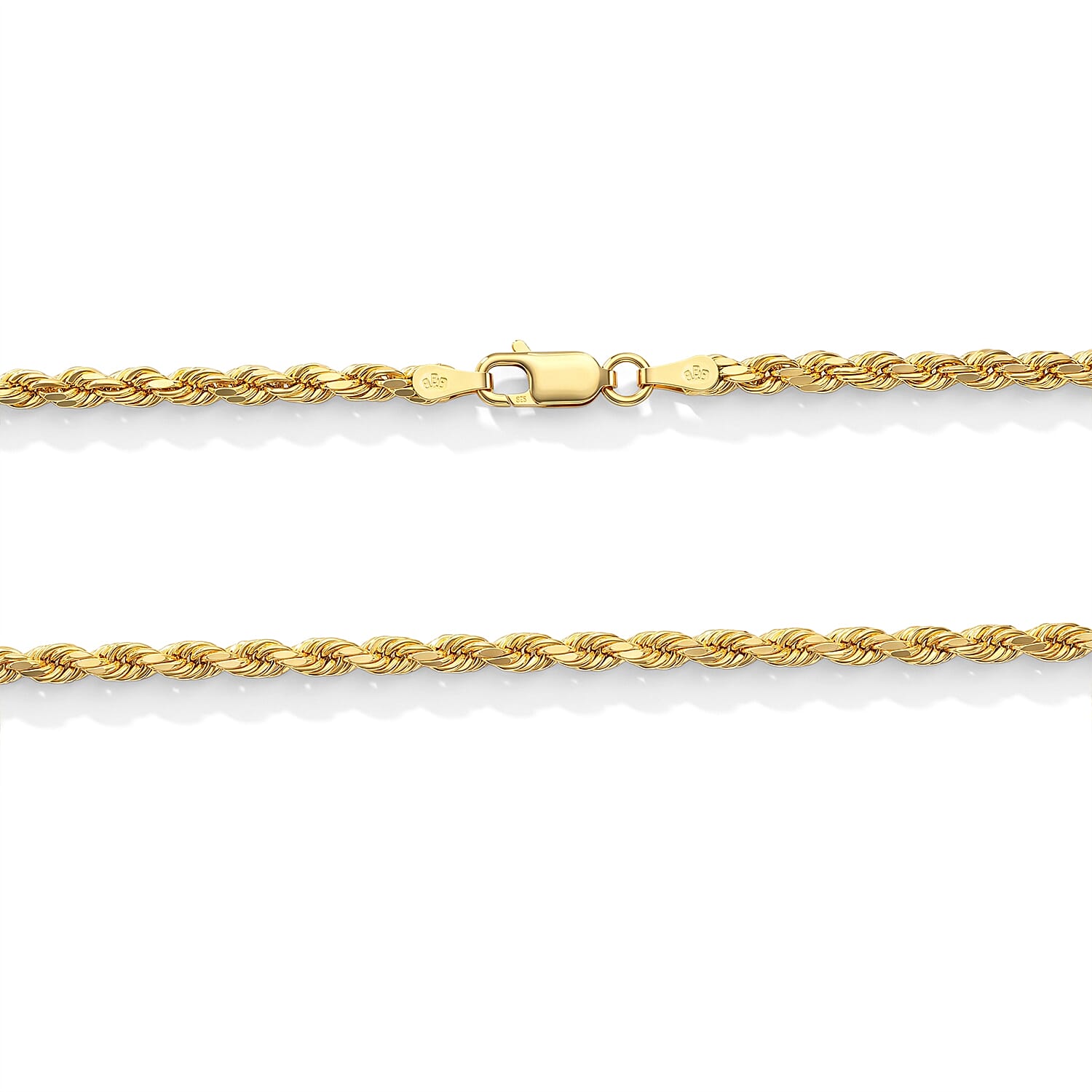 3mm Hollow Rope Necklace in 10K Yellow Gold 26 Inches 6.65 Grams