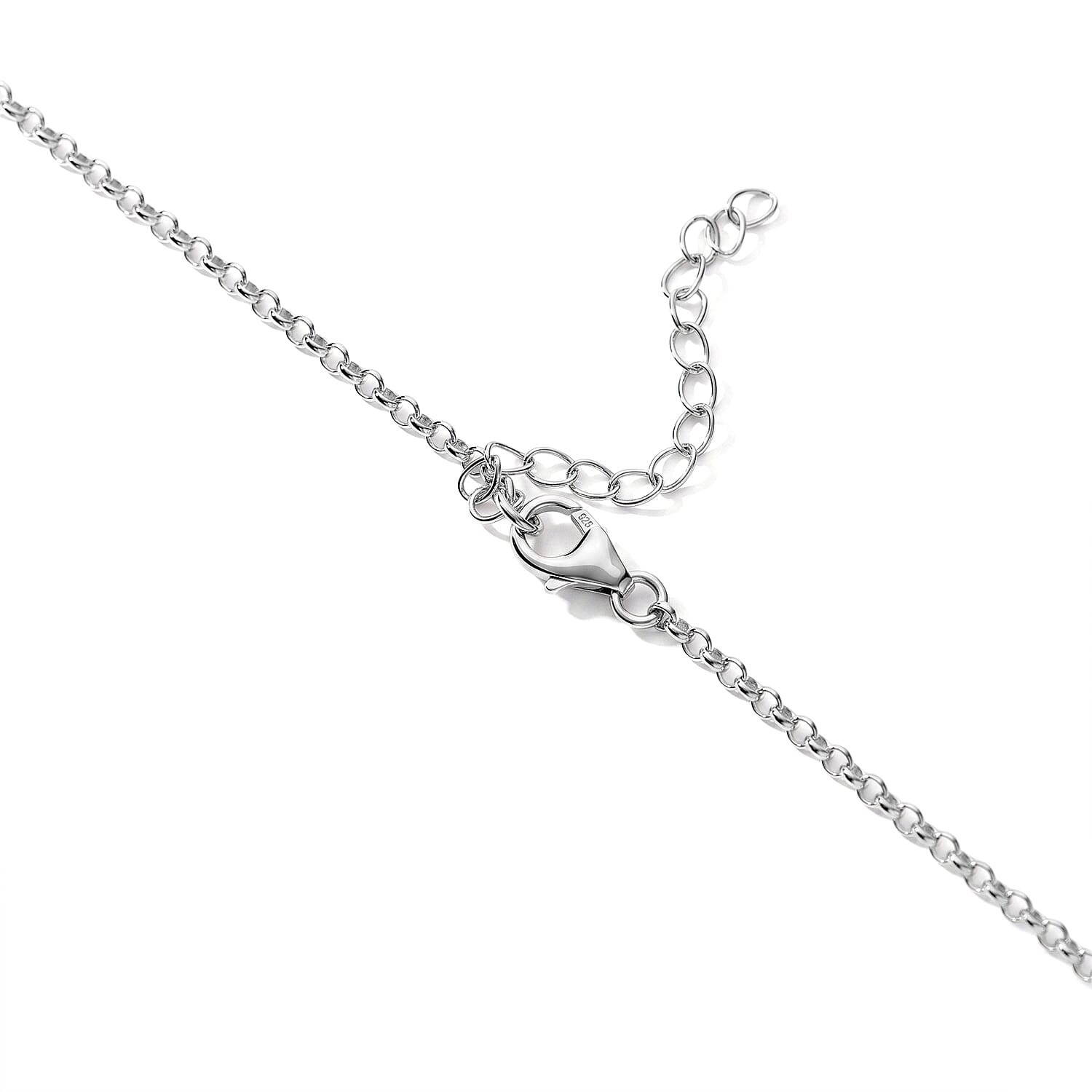 D'Joy Multi Gemstone 22.60 ctw Tricolor Riviere Necklace (18 Inches) in Rhodium Over Sterling Silver