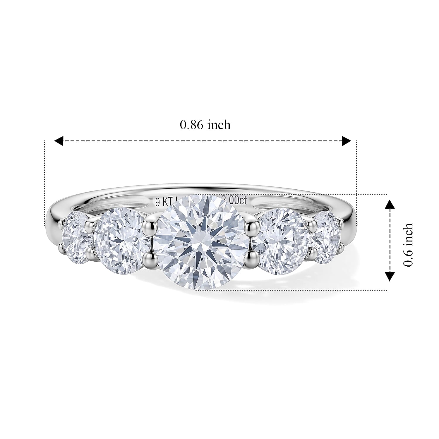 Luxuriant Lab Grown Diamond E-F VS 2.00 ctw Ring in 10K White Gold (Size 5.0)