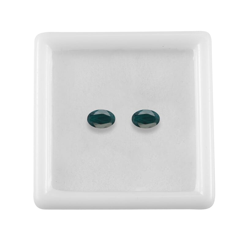 Teal Grandidierite Set of 2 (Ovl 6x4 mm) 0.68 ctw