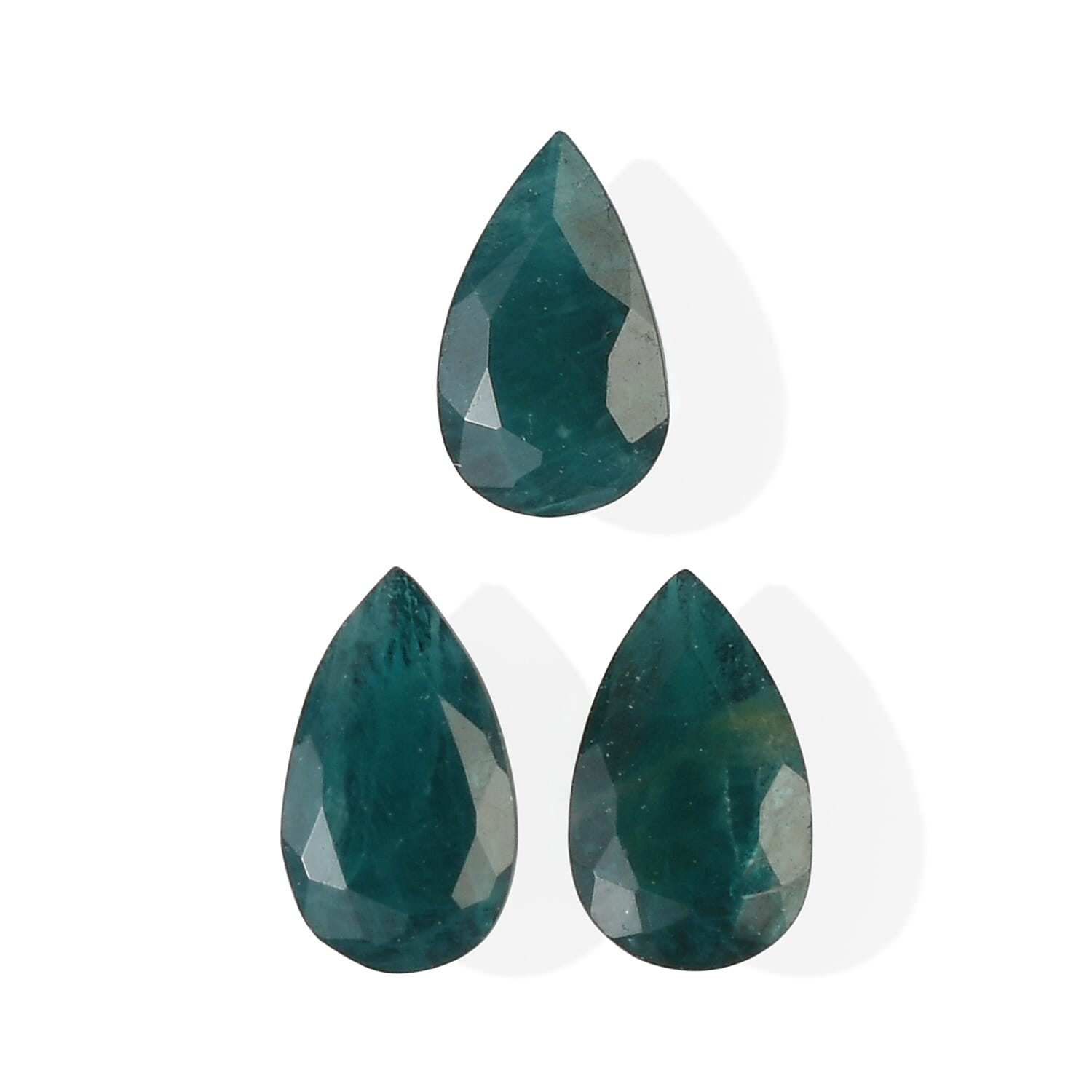 Teal Grandidierite Set of 3 (Pear 5x3 mm) 0.52 ctw