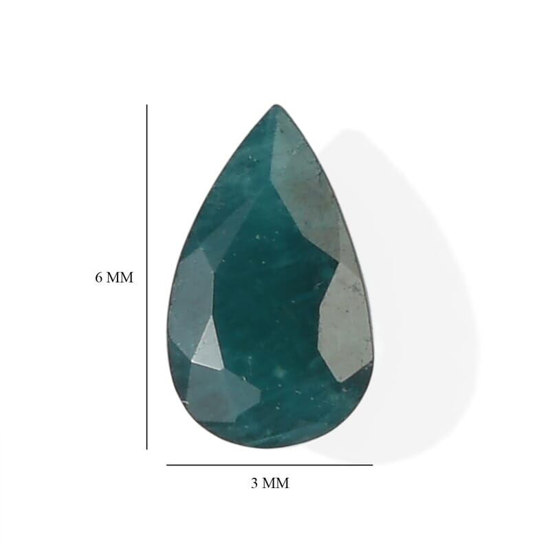 Teal Grandidierite Set of 3 (Pear 5x3 mm) 0.52 ctw