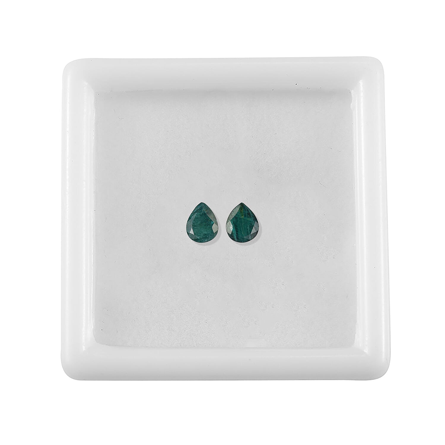 Teal Grandidierite Set of 2 (Pear 5x4 mm) 0.45 ctw