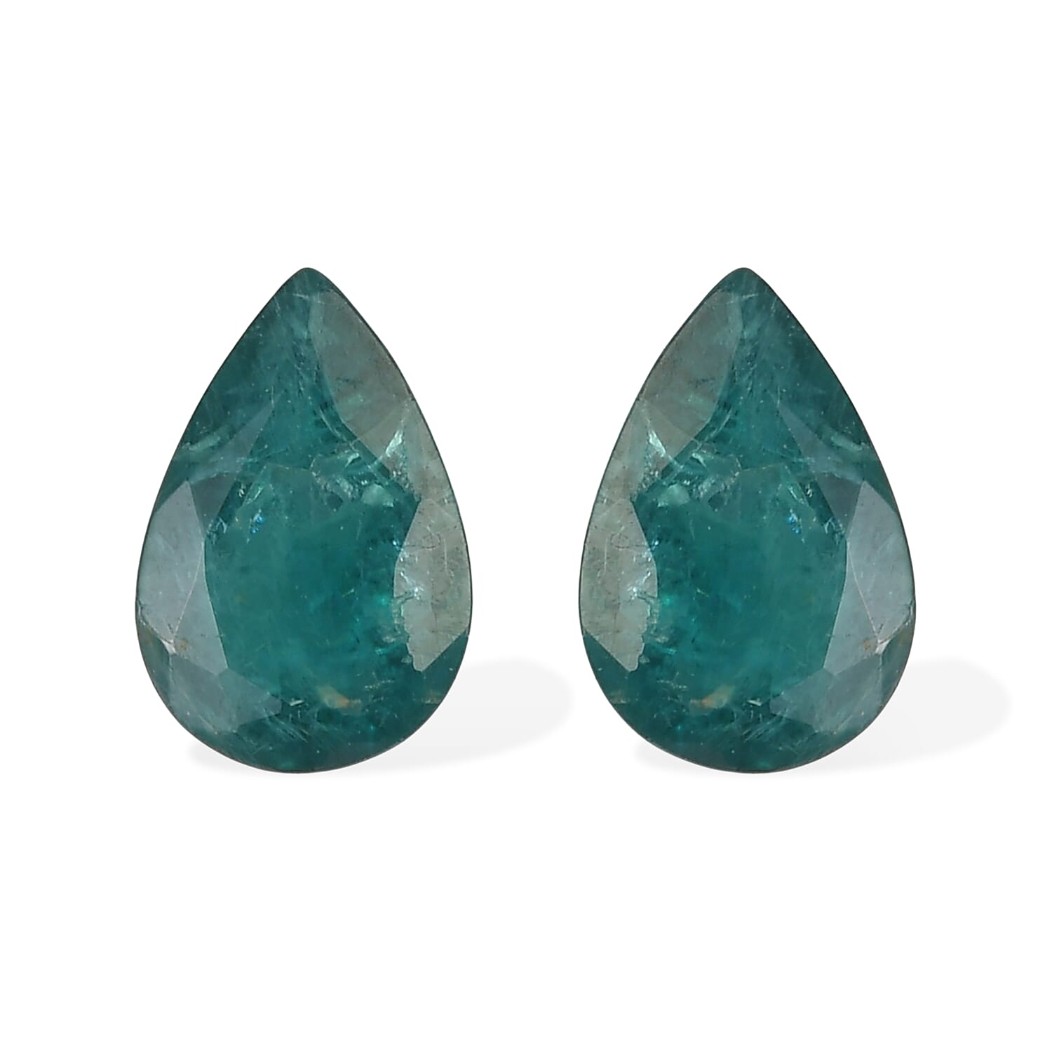 Teal Grandidierite Set of 2 (Pear 6x4 mm) 0.53 ctw