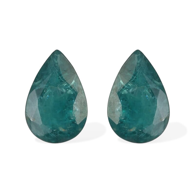 Teal Grandidierite Set of 2 (Pear 6x4 mm) 0.53 ctw