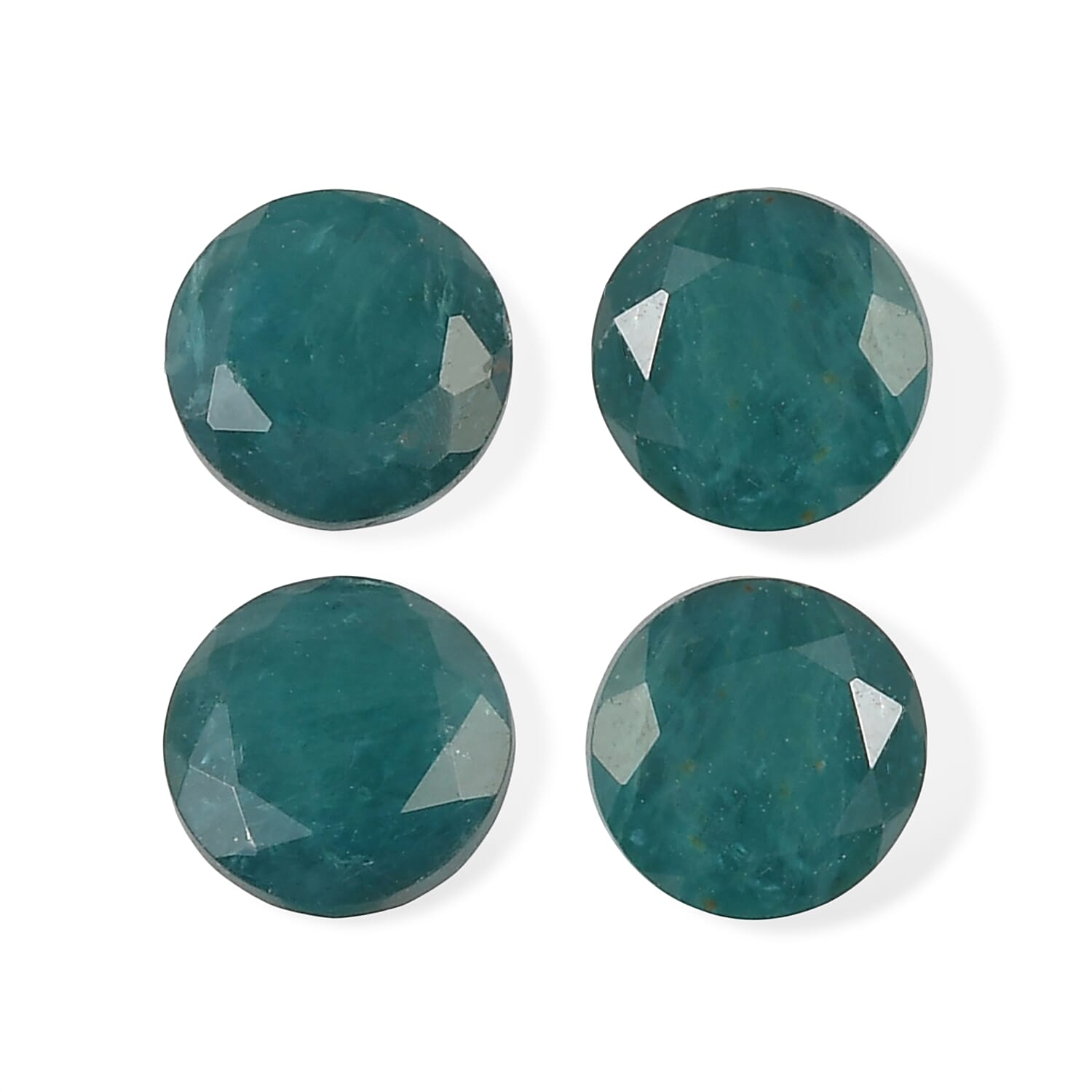Teal Grandidierite Set of 4 (Rnd 5 mm) 1.94 ctw