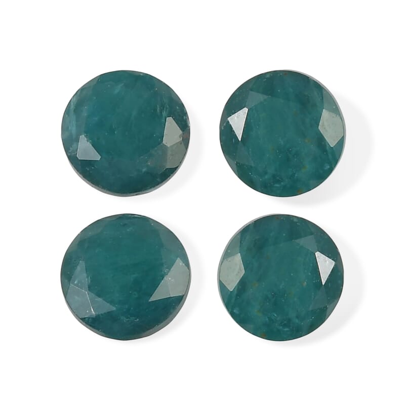 Teal Grandidierite Set of 4 (Rnd 5 mm) 1.94 ctw
