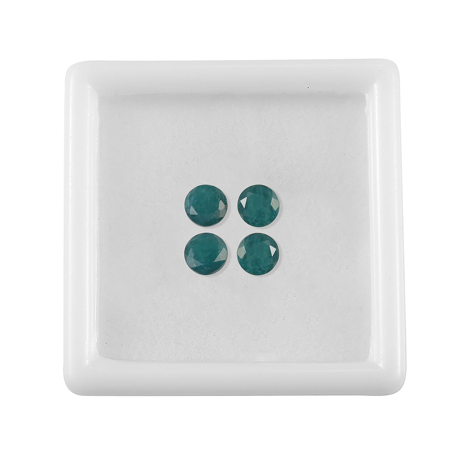Teal Grandidierite Set of 4 (Rnd 5 mm) 1.94 ctw