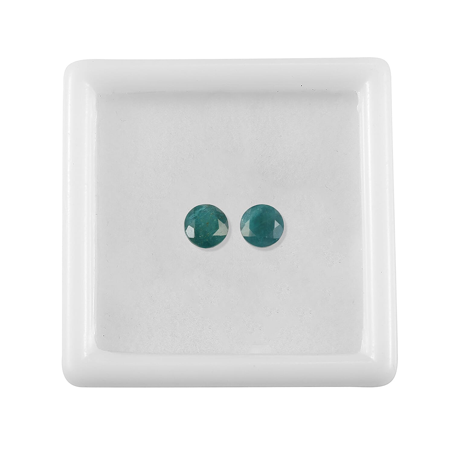 Teal Grandidierite Set of 2 (Rnd 5.25 mm) 1.10 ctw
