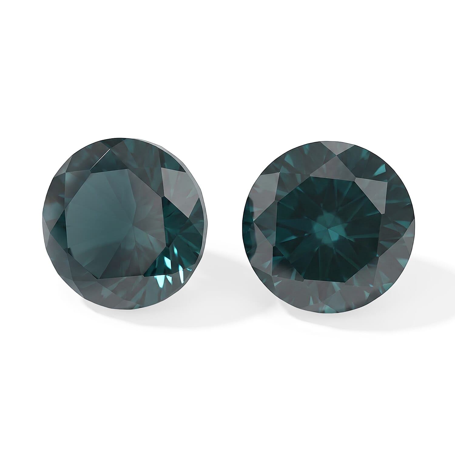 AAA Teal Grandidierite Set of 2 (Rnd 5.75 mm) 1.39 ctw