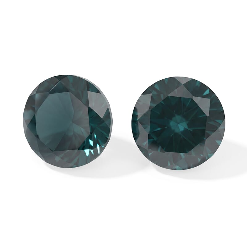 AAA Teal Grandidierite Set of 2 (Rnd 5.75 mm) 1.39 ctw