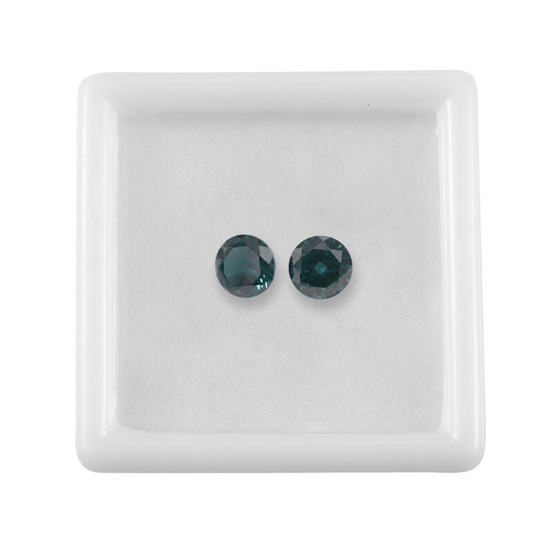 AAA Teal Grandidierite Set of 2 (Rnd 5.75 mm) 1.39 ctw