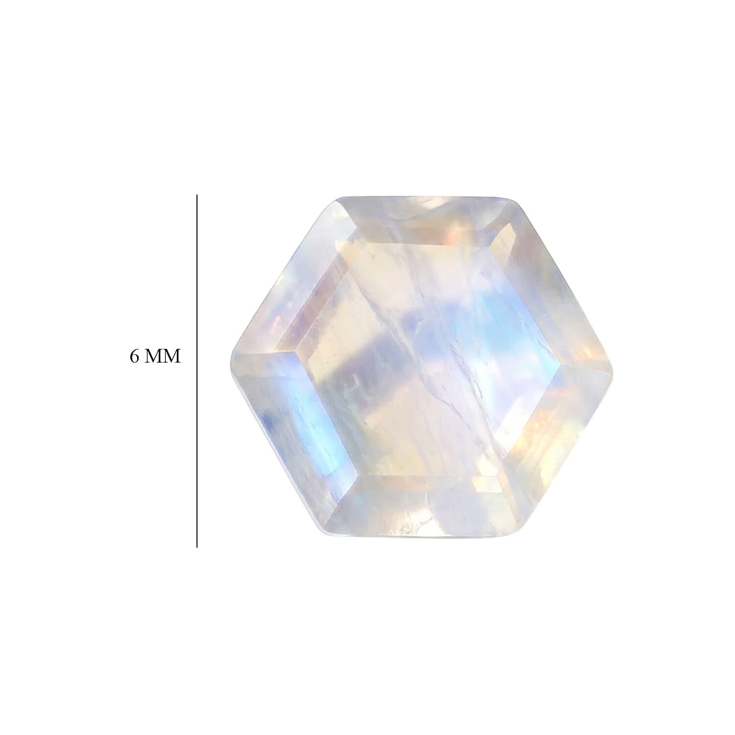 Rainbow Moonstone Set of 2 (Hex 6 mm) 1.71 ctw