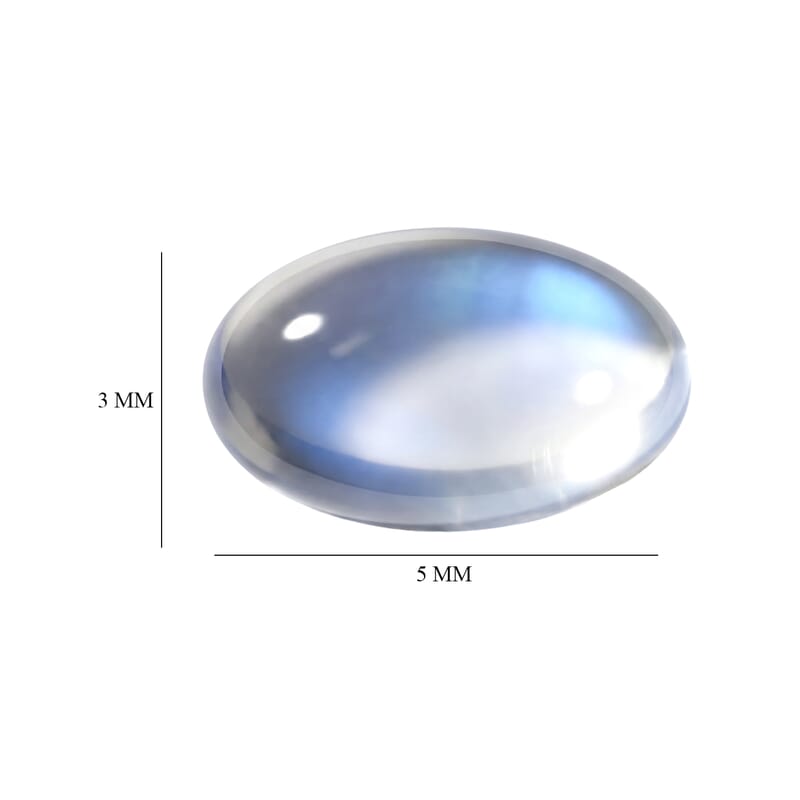 AA Rainbow Moonstone (Ovl 5x3 mm) 0.13 ctw