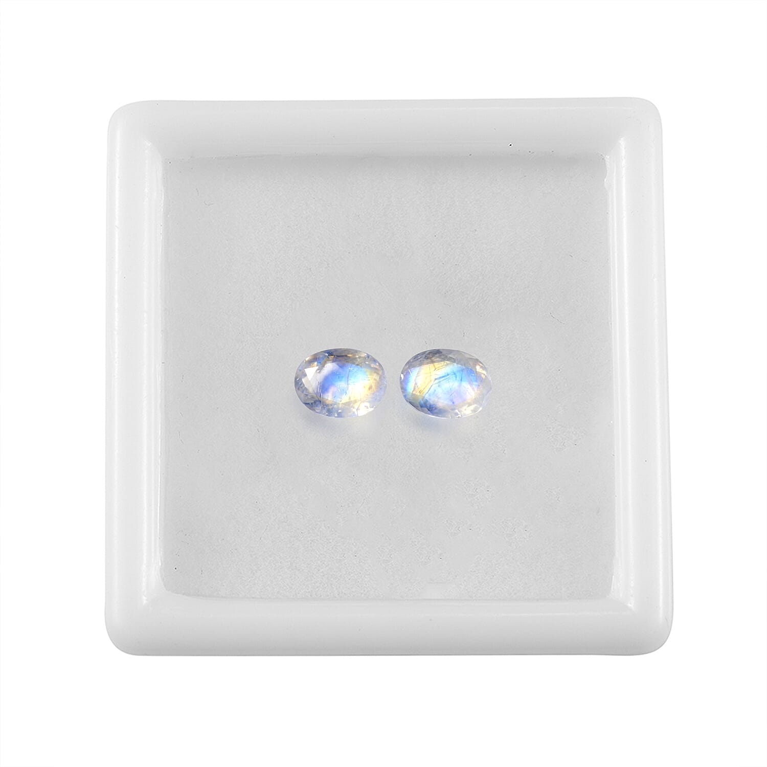 AA Rainbow Moonstone Set of 2 (Ovl 8x6 mm) 2.19 ctw