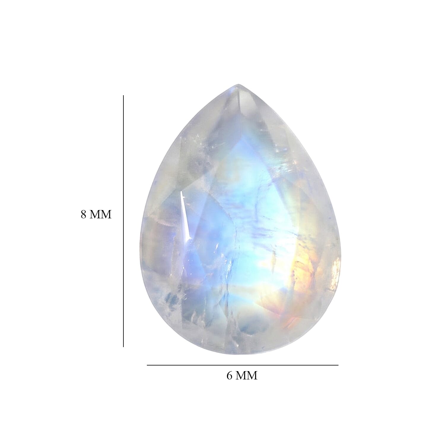 Rainbow Moonstone Set of 2 (Pear 8x6 mm) 1.90 ctw