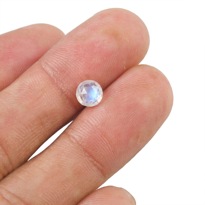 AA Rainbow Moonstone Set of 2 (Rnd 6 mm) 0.77 ctw