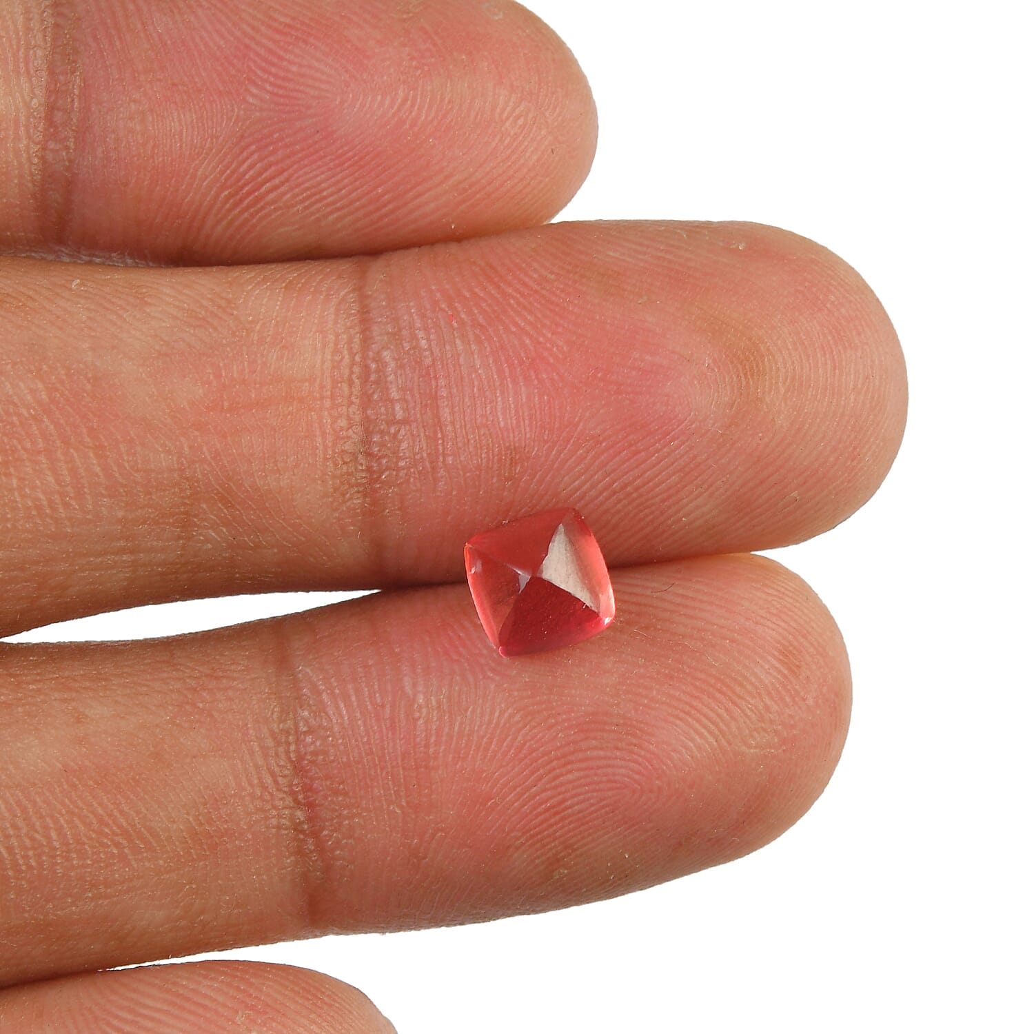 AA Lab Grown Padparadscha Sapphire (Cush 6x6 mm) 1.38 ctw