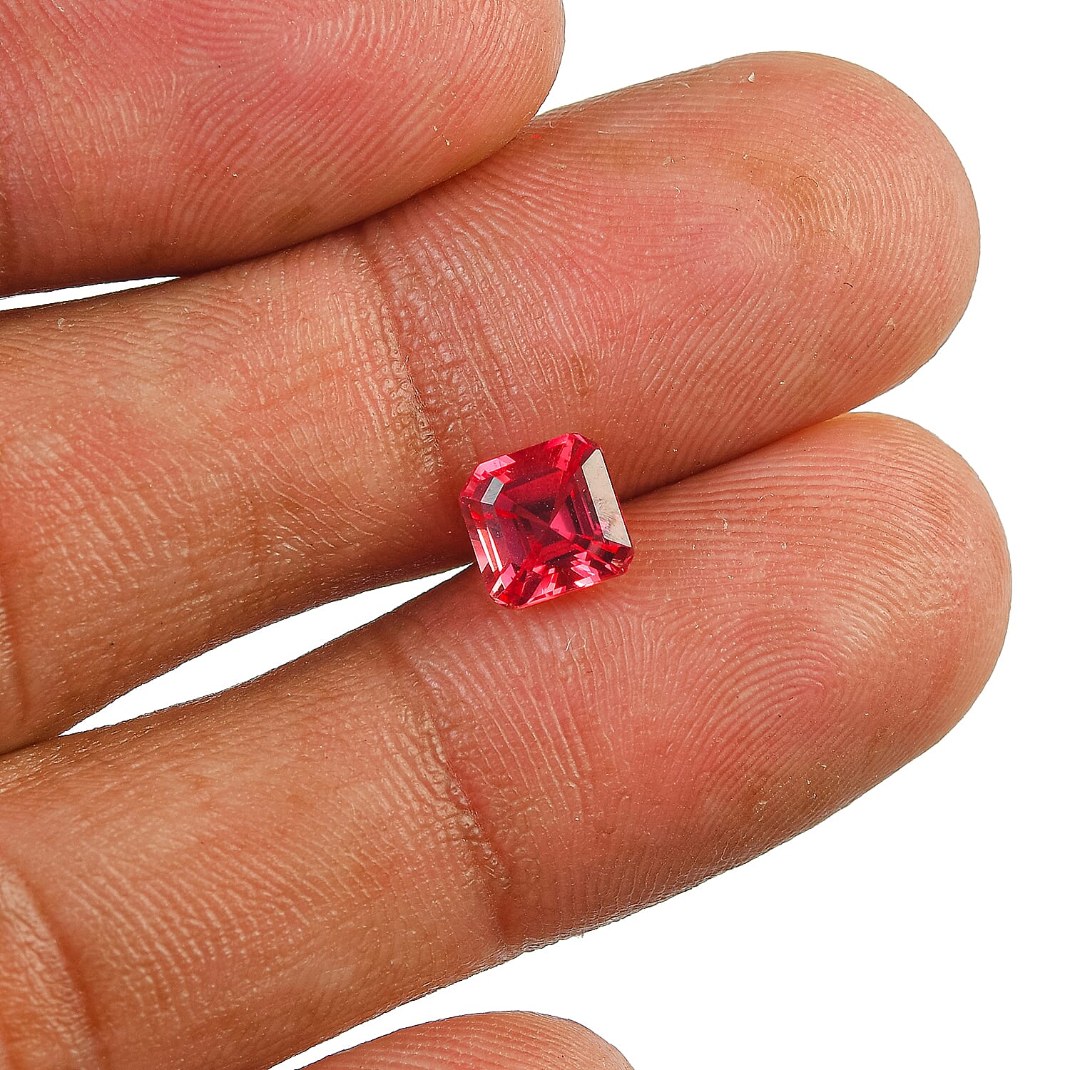 Lab Grown Padparadscha Sapphire (Oct 6x6 mm) 1.29 ctw