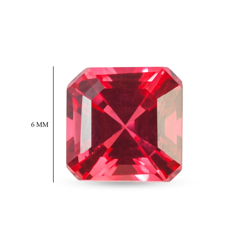 Lab Grown Padparadscha Sapphire (Oct 6x6 mm) 1.29 ctw