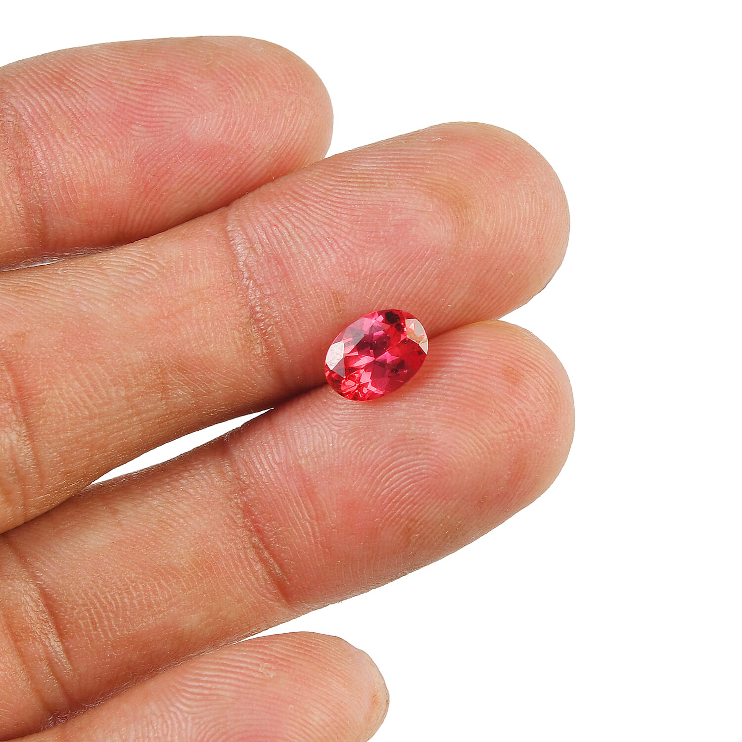 Lab Grown Padparadscha Sapphire (Ovl 8x6 mm) 1.45 ctw