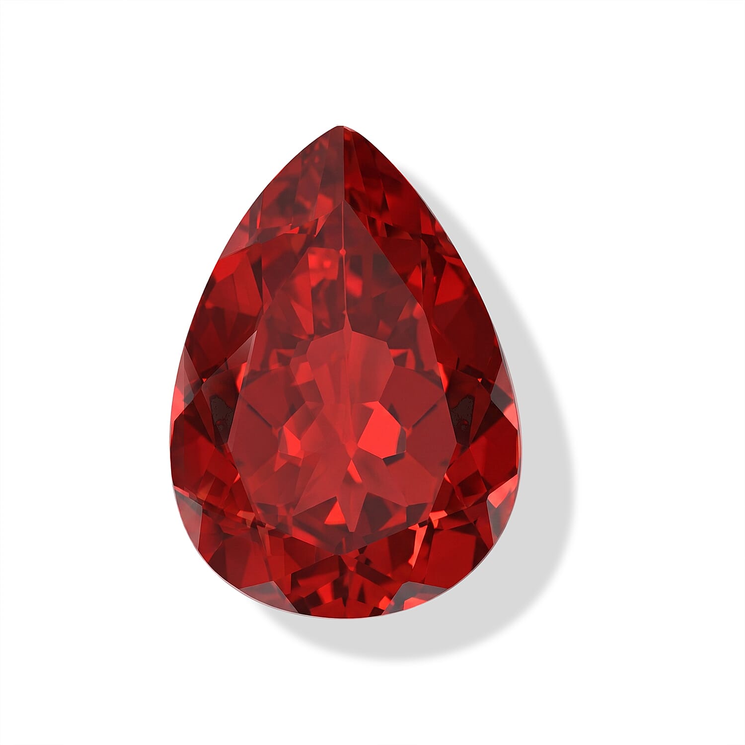 Lab Grown Padparadscha Sapphire (Pear 14x10 mm) 6.48 ctw