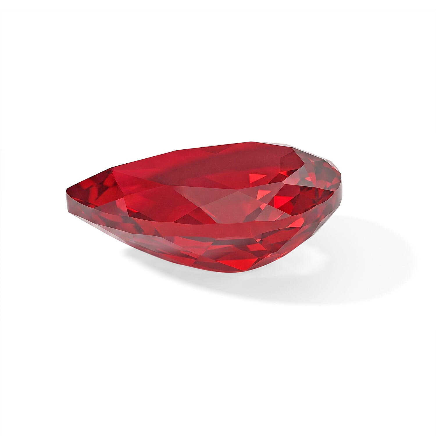 Lab Grown Padparadscha Sapphire (Pear 14x10 mm) 6.48 ctw
