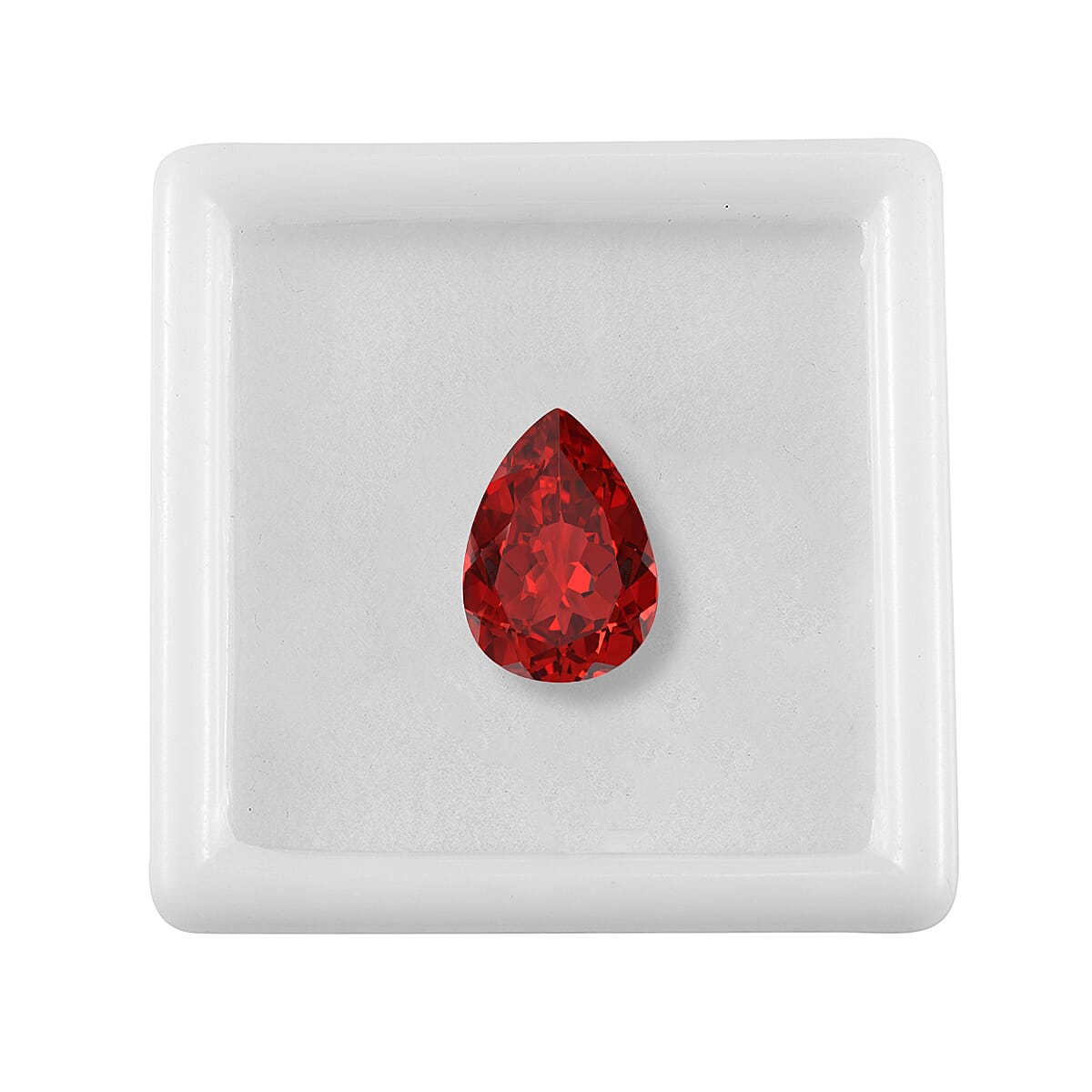 Lab Grown Padparadscha Sapphire (Pear 14x10 mm) 6.48 ctw
