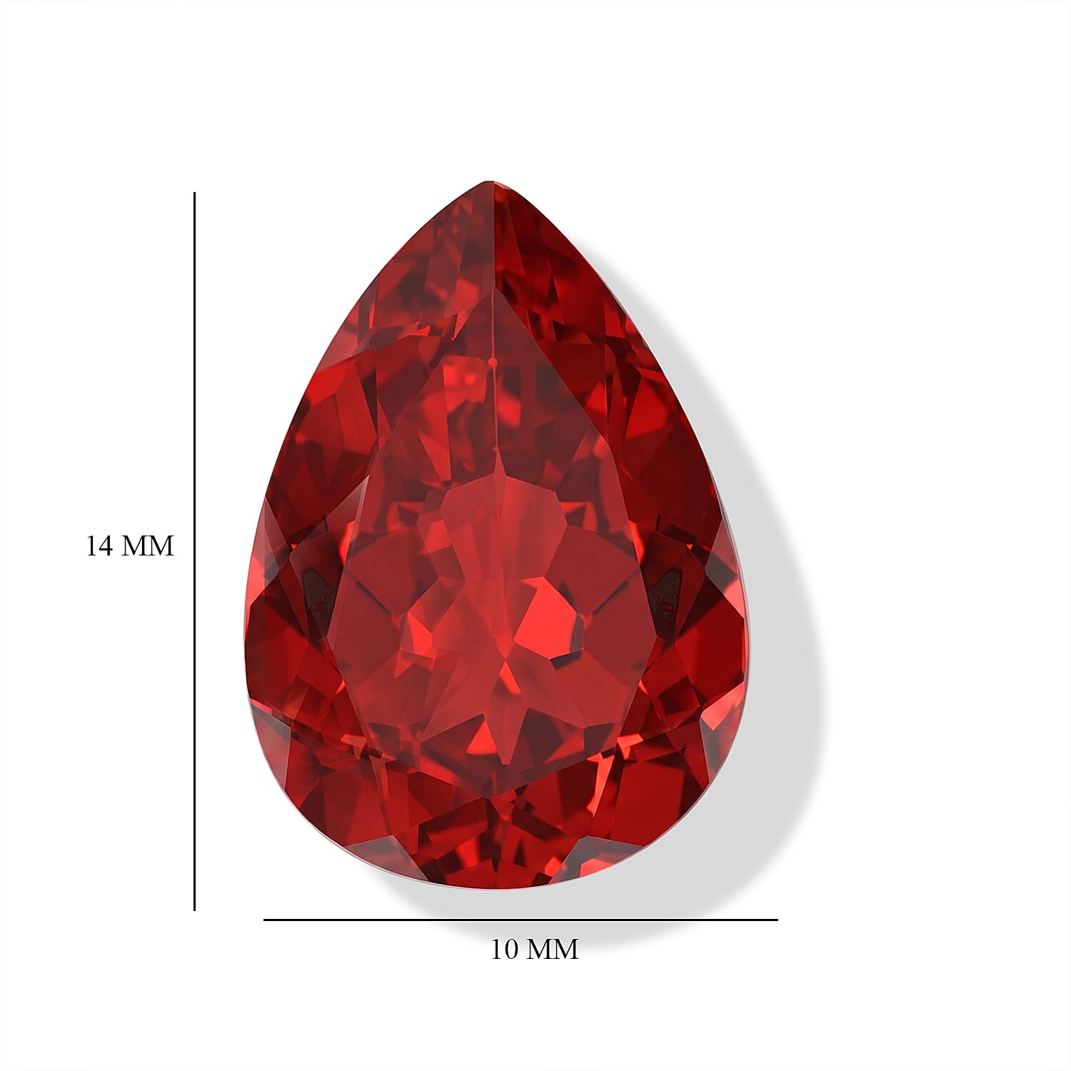 Lab Grown Padparadscha Sapphire (Pear 14x10 mm) 6.48 ctw