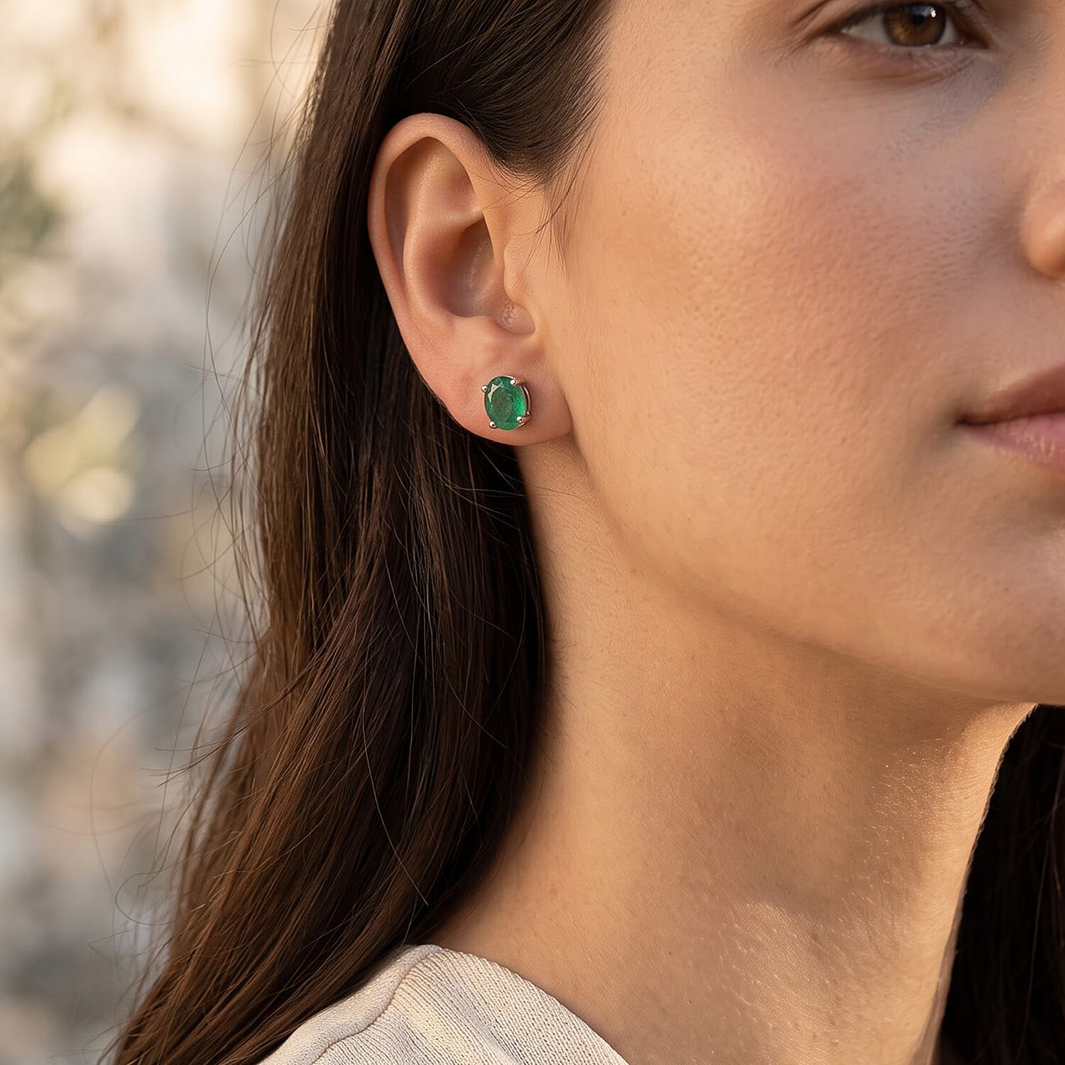 EverTrue Green Onyx 2.25 ctw Verdant Serenity Stud Earrings in Platinum Bond
