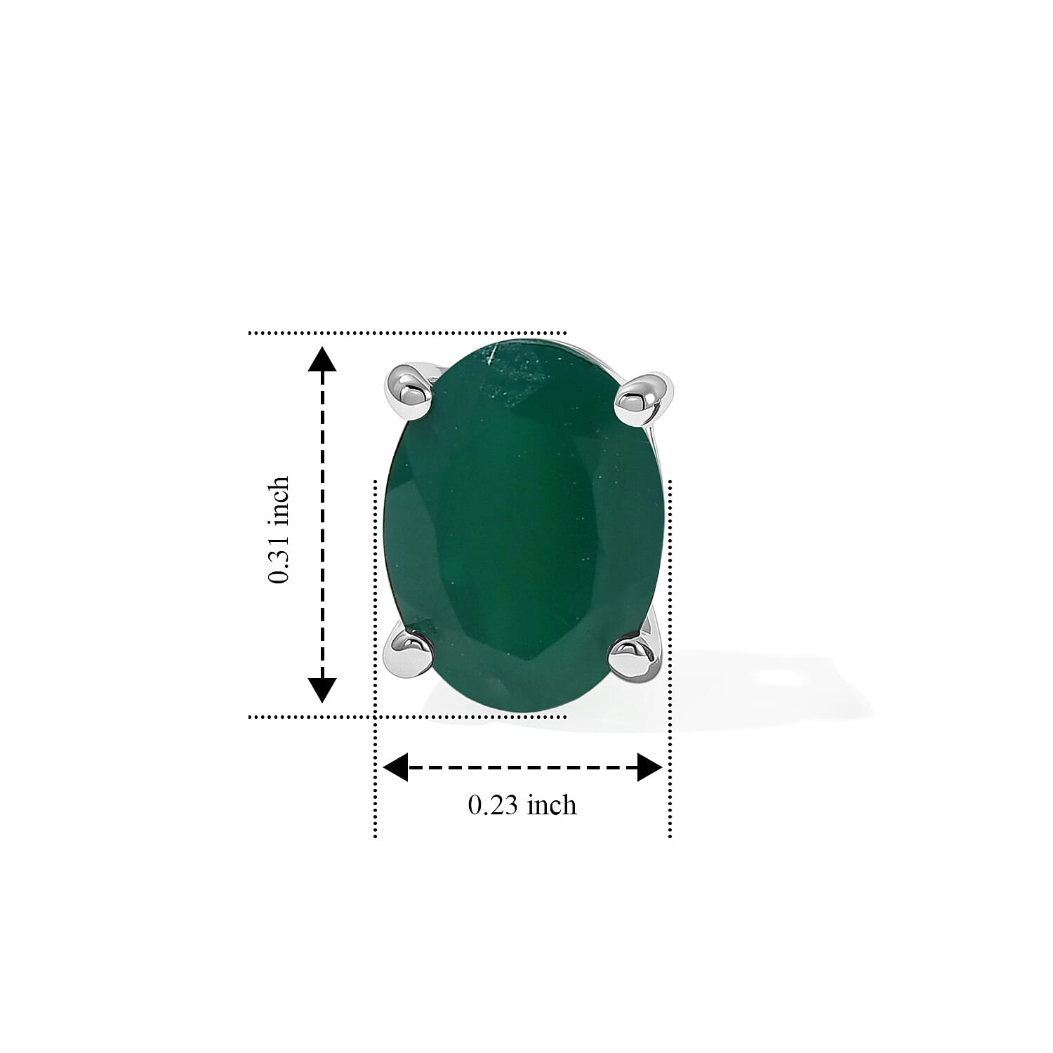 EverTrue Green Onyx 2.25 ctw Verdant Serenity Stud Earrings in Platinum Bond