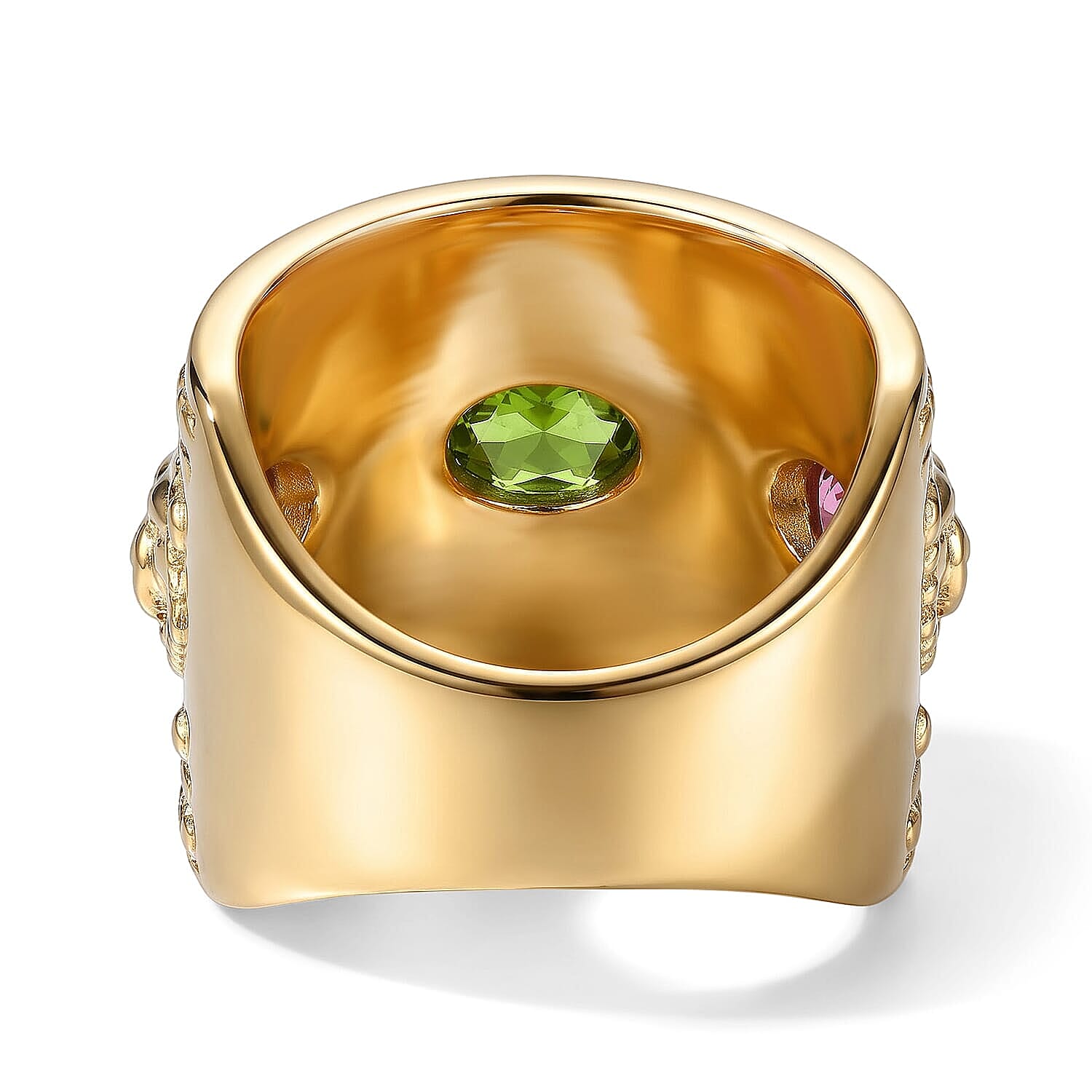 D'Joy Passport to Turkey Premium Orissa Rhodolite Garnet, Chrome Diopside Band Ring in 18K Vermeil YG Over Sterling Silver (Size 5.0) 1.68 ctw
