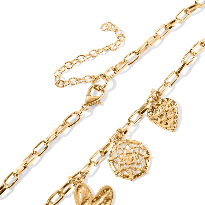 Heart Charm Necklace in Goldtone (22 Inches)