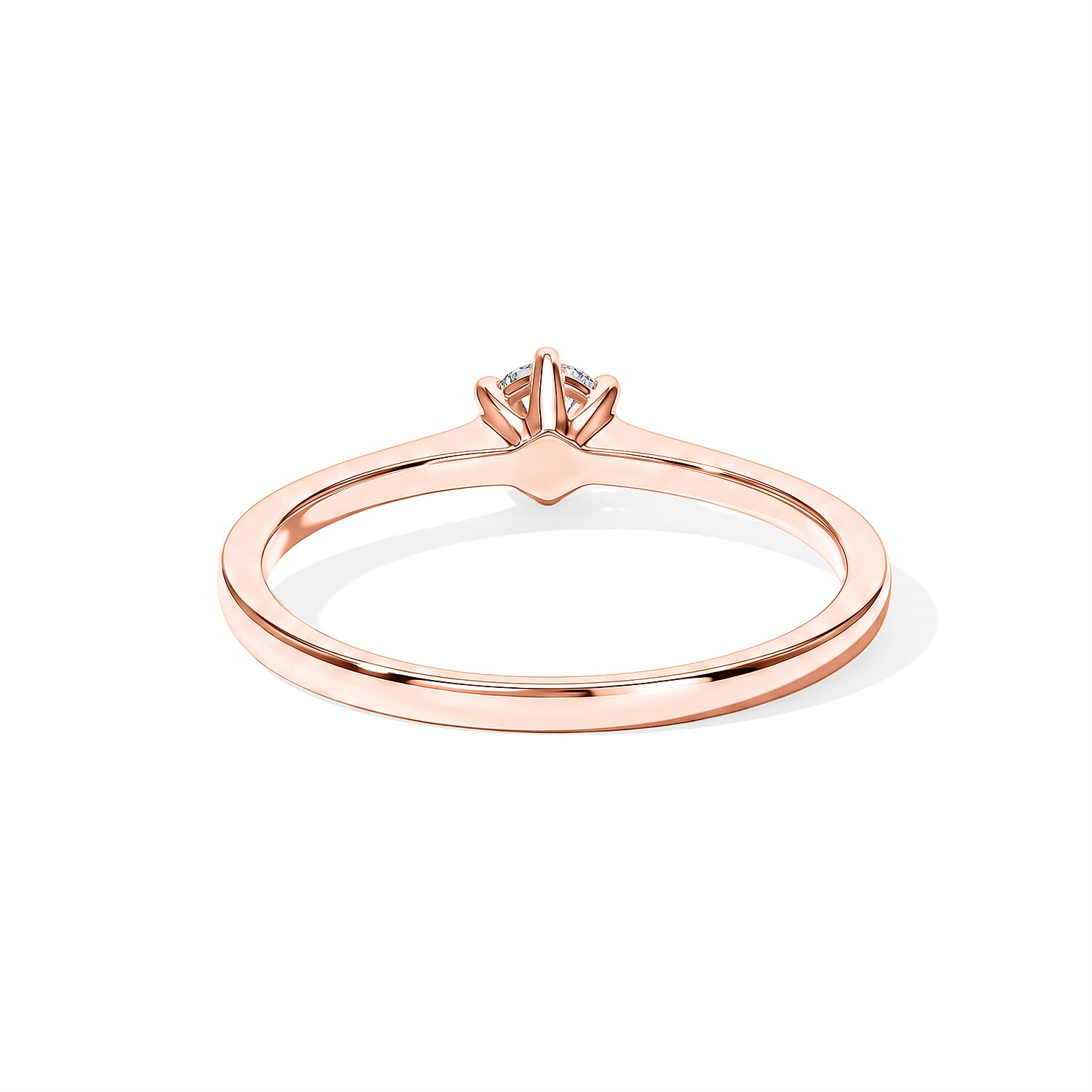 Luxuriant Lab Grown Diamond E-F VS 0.25 ctw Solitaire Ring in 18K Vermeil Rose Gold Over Sterling Silver (Size 5.0)