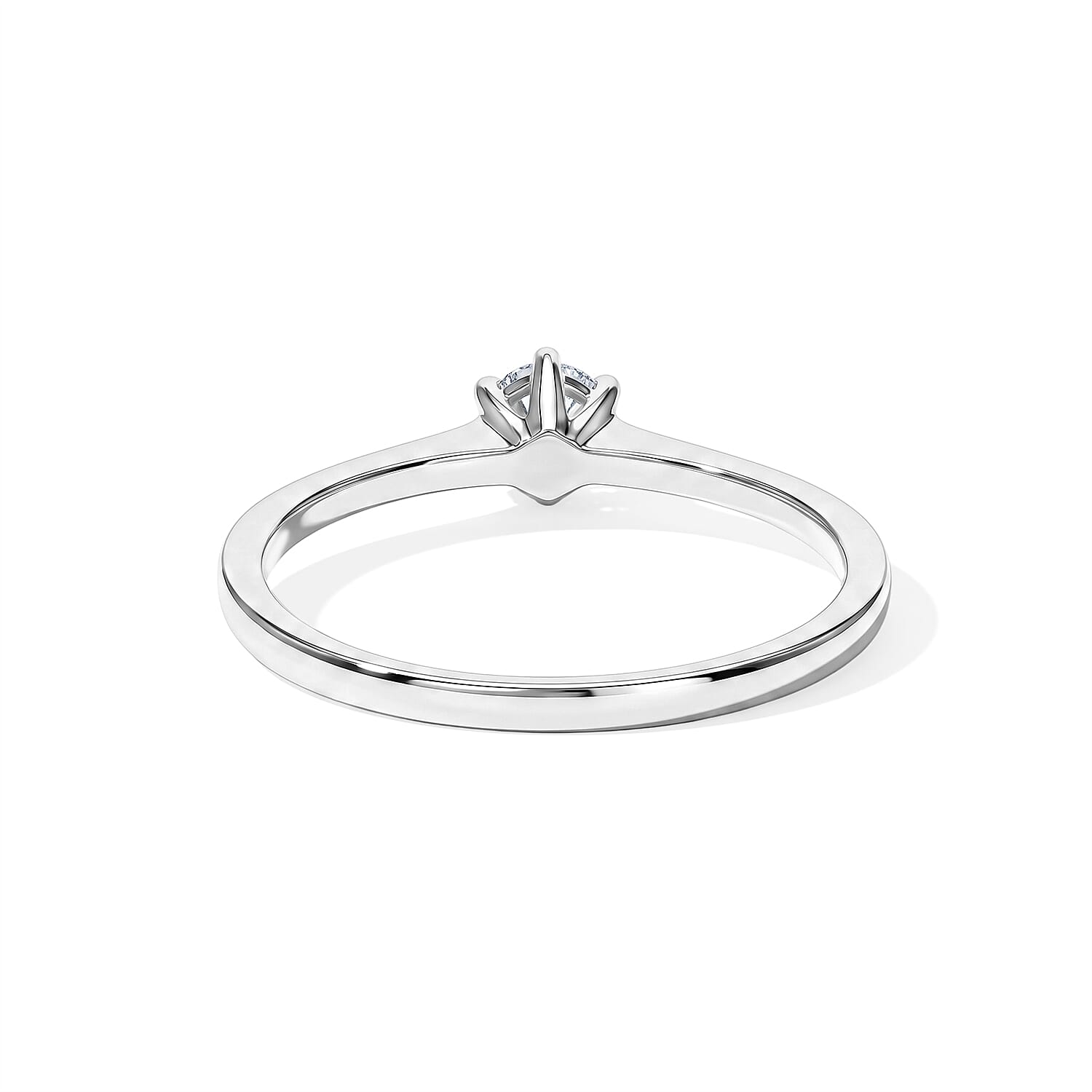 Luxuriant Lab Grown Diamond E-F VS 0.25 ctw Solitaire Ring in Rhodium Over Sterling Silver (Size 5.0)