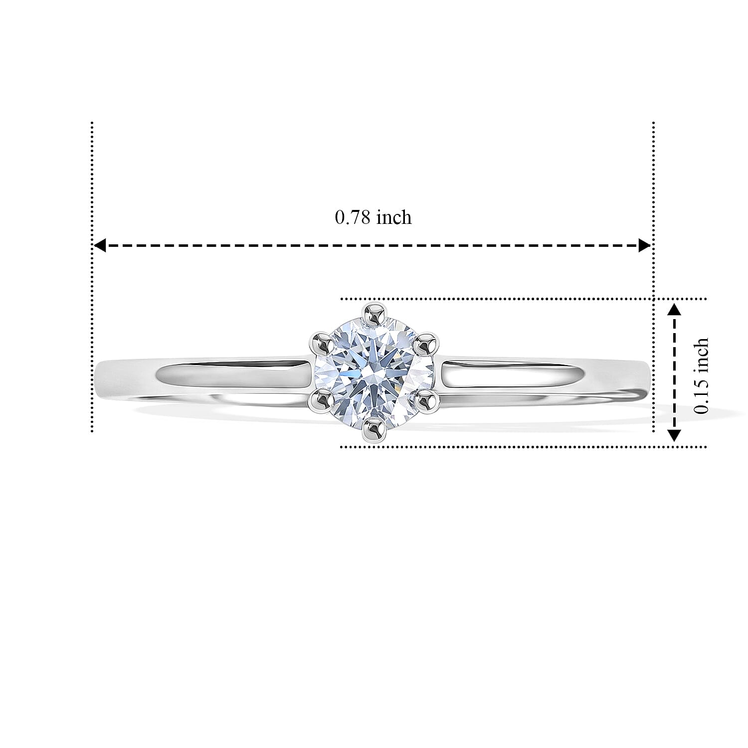 Luxuriant Lab Grown Diamond E-F VS 0.25 ctw Solitaire Ring in Rhodium Over Sterling Silver (Size 5.0)