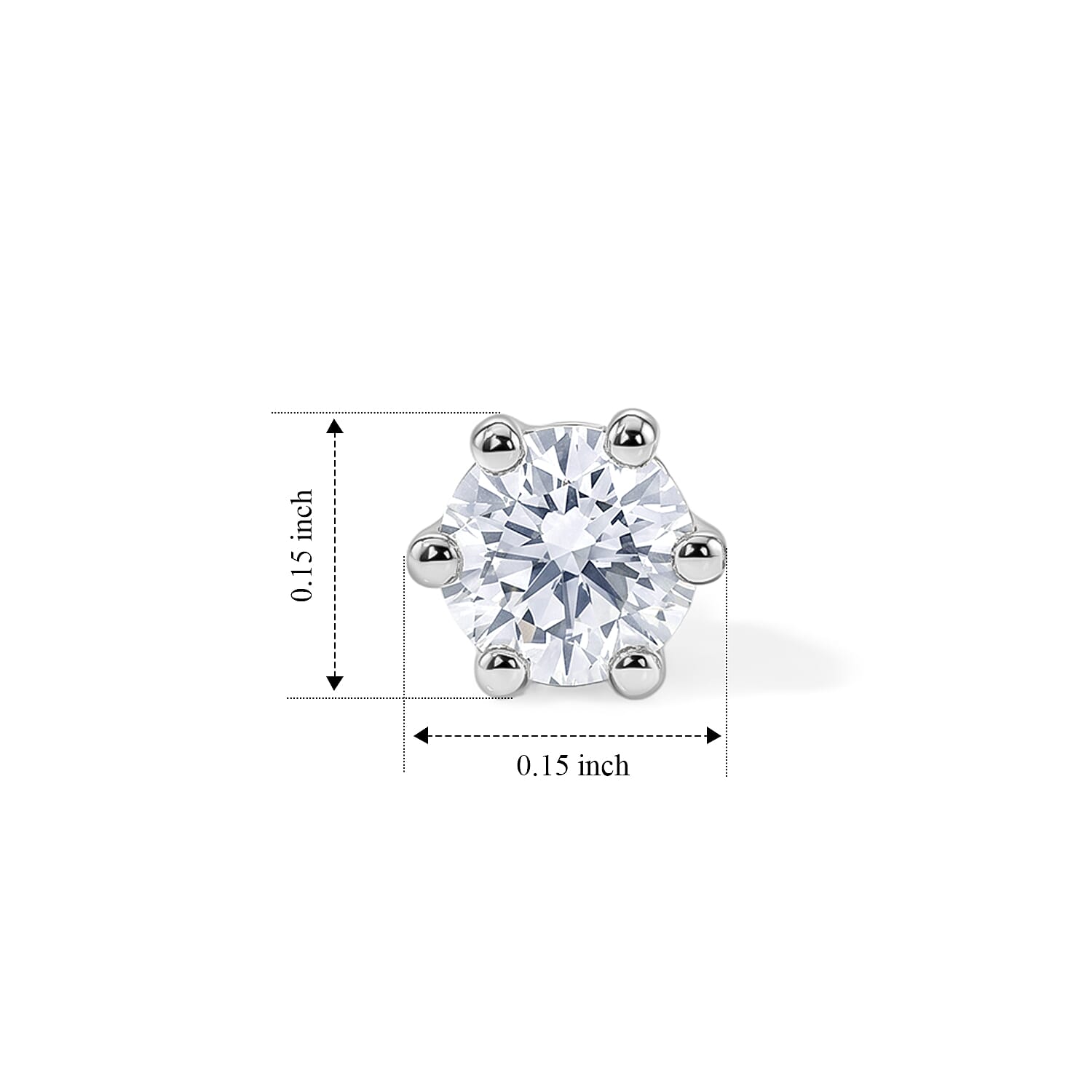 Luxuriant Lab Grown Diamond E-F VS 0.25 ctw Solitaire Stud Earrings in Rhodium Over Sterling Silver