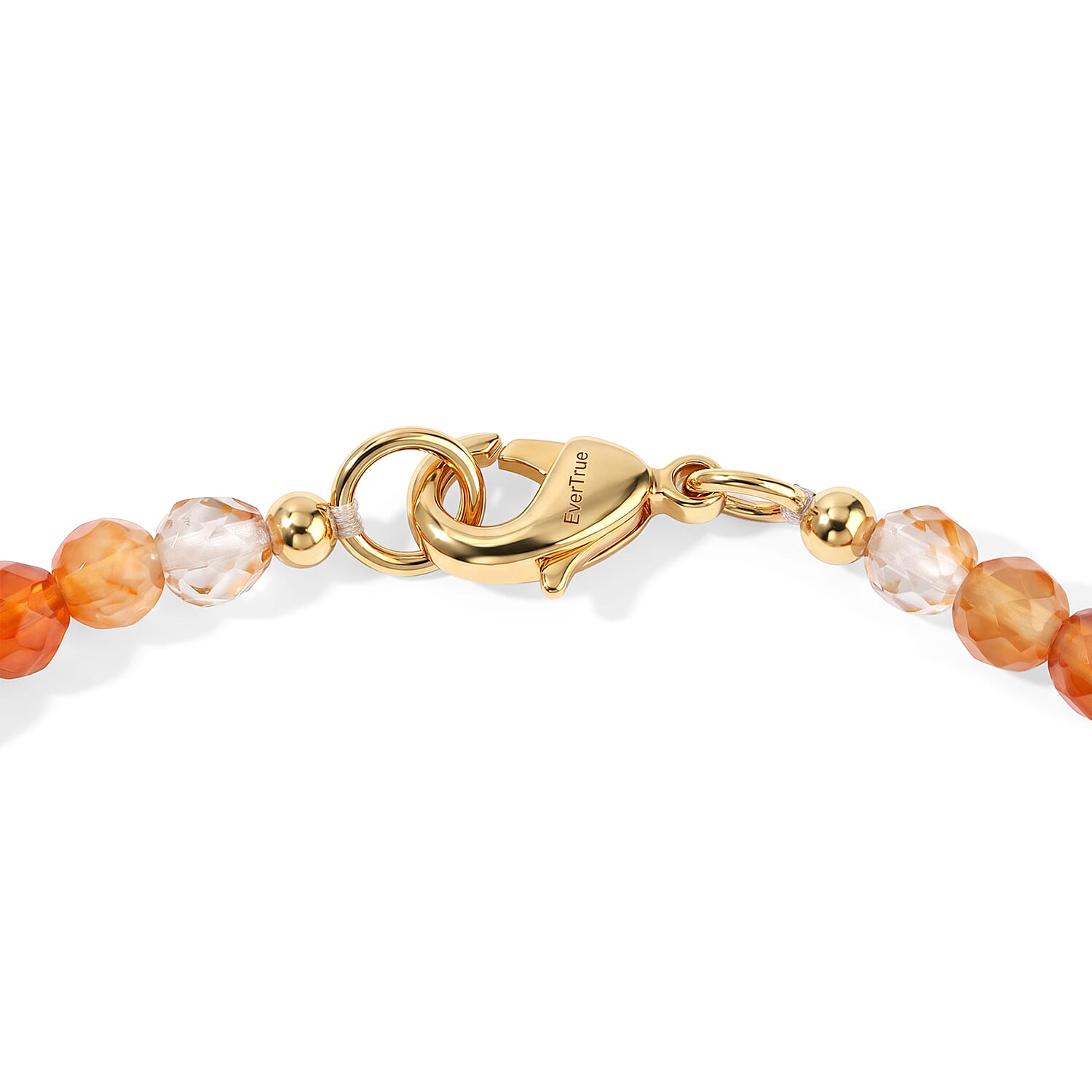 EverTrue Volcanic Triplet Quartz and Carnelian 19.40 ctw Bracelet in 18K YG Plated (7.25 In)
