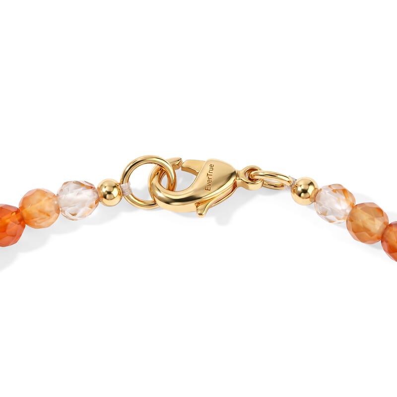 EverTrue Volcanic Triplet Quartz and Carnelian 19.40 ctw Bracelet in 18K YG Plated (7.25 In)