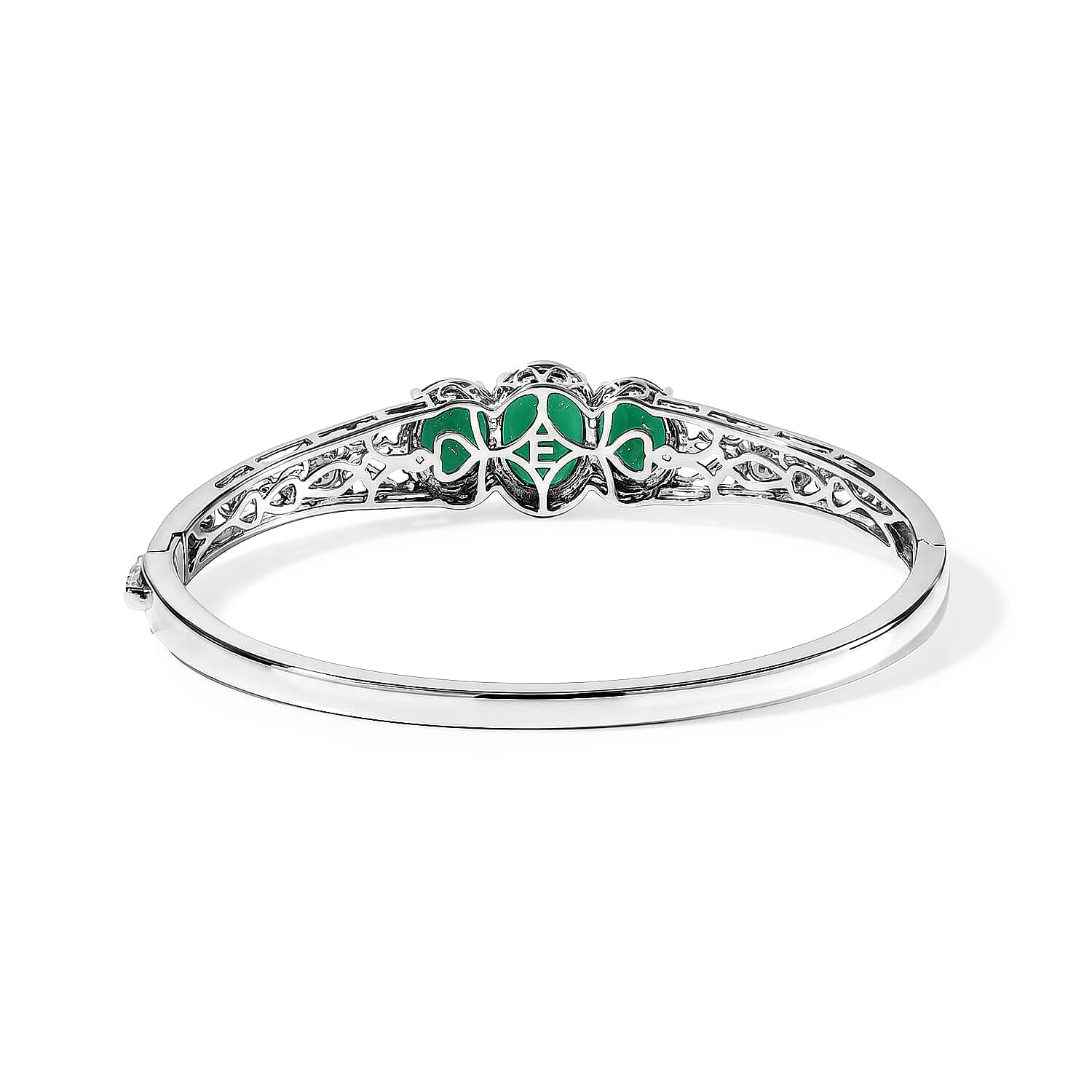EverTrue Verde Onyx Full Bangle in 18K YG Plated and Platinum Bond 12.35 ctw