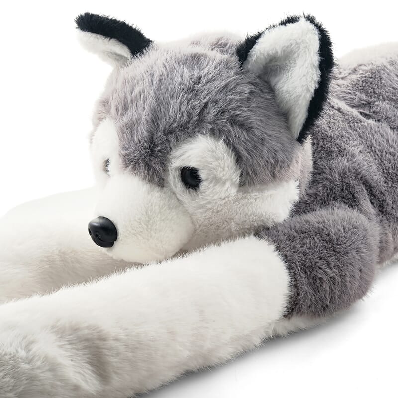 Gray Calm-Panion Pets Weighted Husky Plush