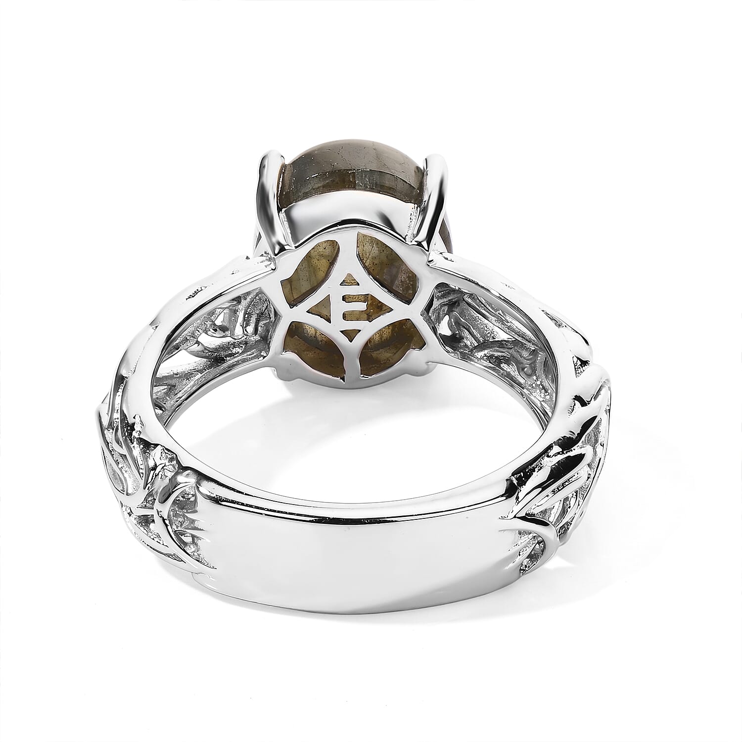 EverTrue AAA Malagasy Labradorite 4.40 ctw Celtic Aurora Ring in Platinum Bond (Size 6.0)