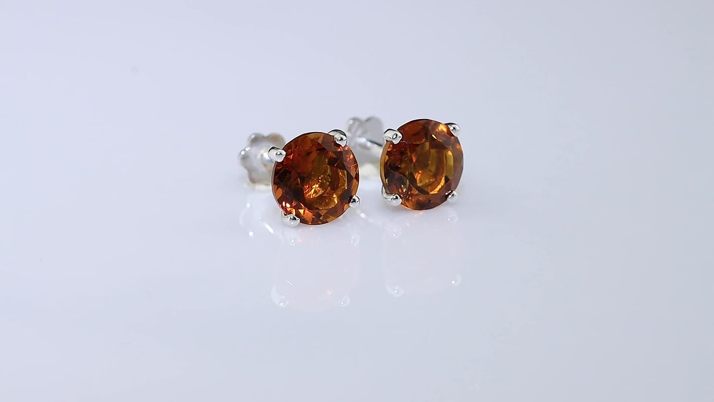 D'Joy London Blue Topaz Solitaire Stud Flat Back Earrings in Rhodium Over Sterling Silver 4.40 ctw