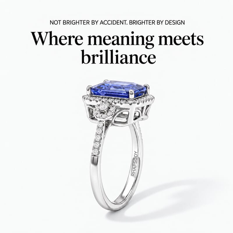 Certified and Appraised Rhapsody AAAA Tanzanite and Diamond E-F VS 4.00 ctw Ring in 950 Platinum (Size 7.0) 6.6 Grams