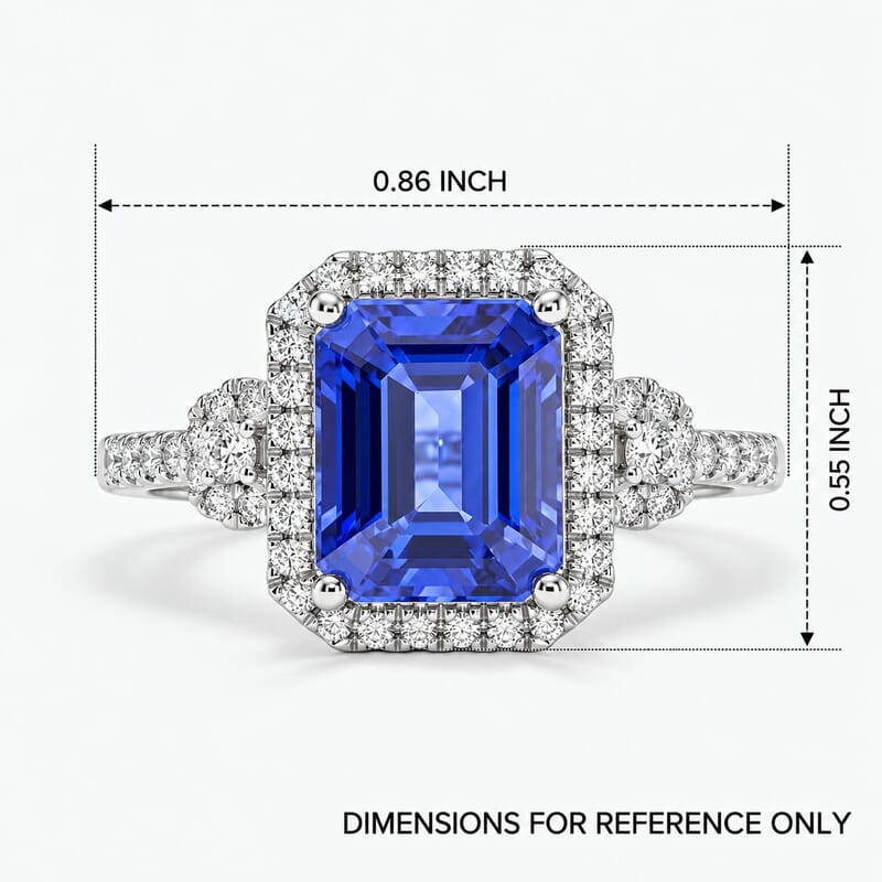 Certified and Appraised Rhapsody AAAA Tanzanite and Diamond E-F VS 4.00 ctw Ring in 950 Platinum (Size 7.0) 6.6 Grams