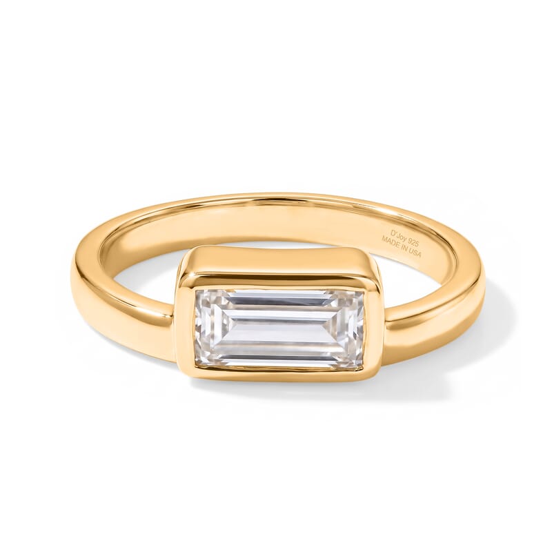 D'Joy Moissanite 0.90 ctw Ring in 18K Vermeil Yellow Gold Over Sterling Silver (Size 6.0)