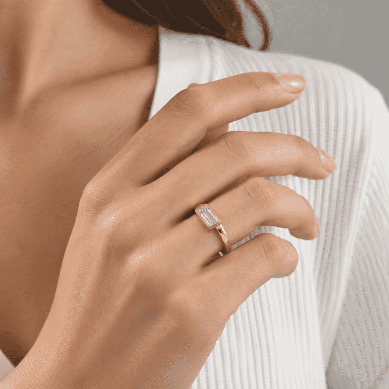 D'Joy Moissanite 0.90 ctw Ring in 18K Vermeil Yellow Gold Over Sterling Silver (Size 6.0)