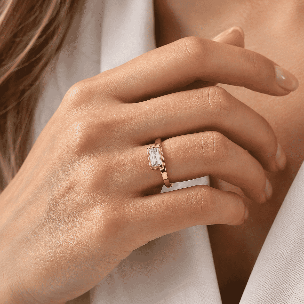 D'Joy Moissanite 0.90 ctw Ring in 18K Vermeil Yellow Gold Over Sterling Silver (Size 6.0)